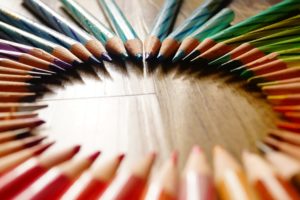 rainbow circle colored pencils