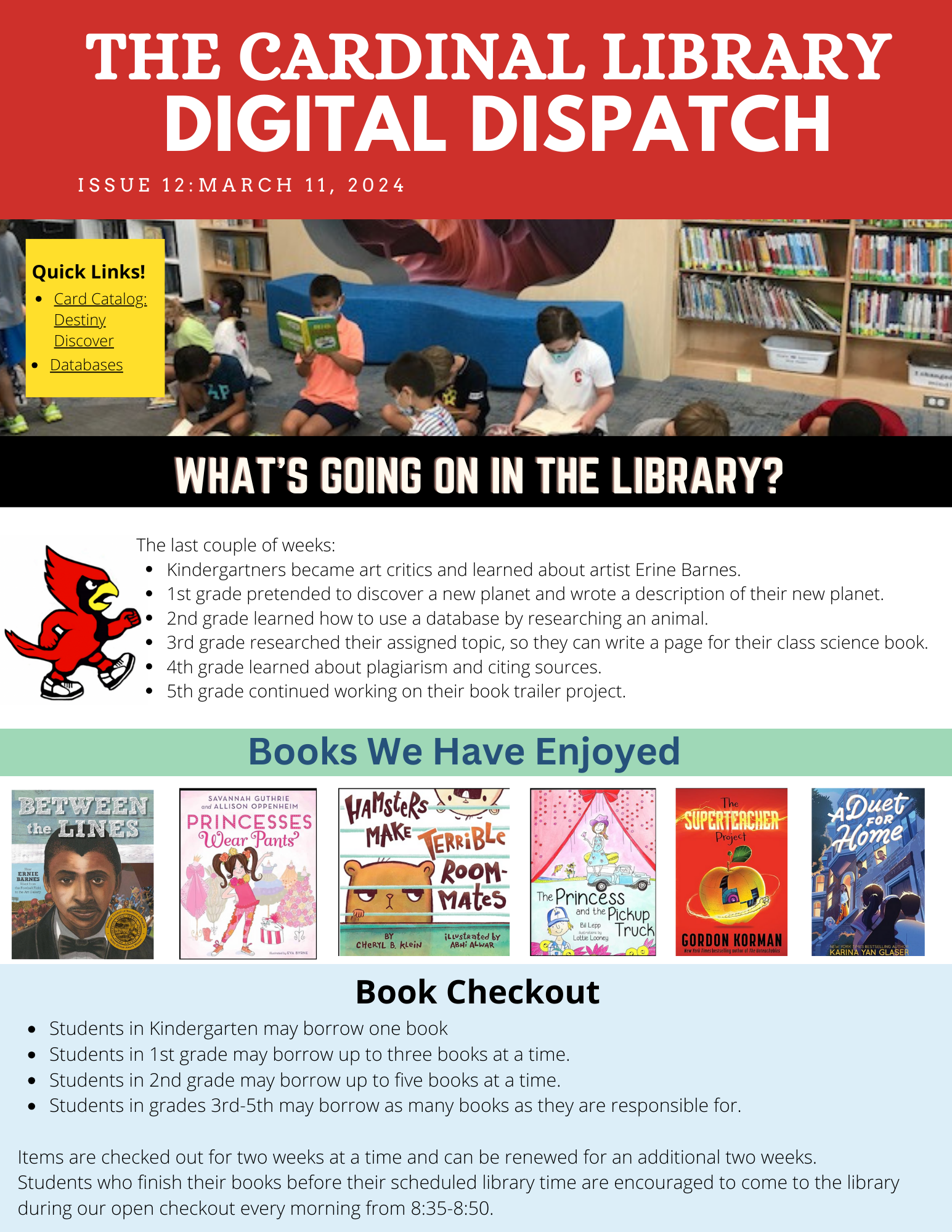 Library Newsletter page 1